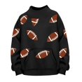 thumbnail image 4 of Gsakboxl Womens Tops Women Warm Mock Neck Football Graphic Hoodless Sweatshirt, Loose Long Sleeve Sports Fan Pullover Tops Casual Soft Sweatshirt For Football Season Daily Vacation Outfits for Women, 4 of 4