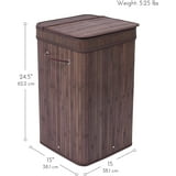 BirdRock Home Bamboo Square Laundry Hamper with Lid and Cloth Liner ...