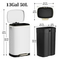thumbnail image 3 of KSSKSS 13 Gallon Trash Can with Lid,Fingerprint-Proof Stainless Steel Kitchen Trash Can with Soft-Close Lid and Removable Inner Bucket,White, 3 of 8