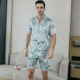 thumbnail image 6 of Men's Silk Pajama Set | Silky Satin | Short Sleeve Top and Shorts | Button Pajama Set, 6 of 7
