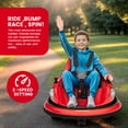 thumbnail image 5 of 12V Bumper Car for Toddlers, Electric Toy Ride on Battery Car with Kids W/Parent Remote Control, 2-Speed, 360 Degree Spin, Music & LED Lights for Kids, 5 of 9