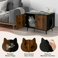 thumbnail image 6 of Pefilos 31" Hidden Large Cat Litter Boxes Enclosure Furniture with Divider, Cat-Shaped Entries Cat House for Bedroom, Living Room, Black, 6 of 7