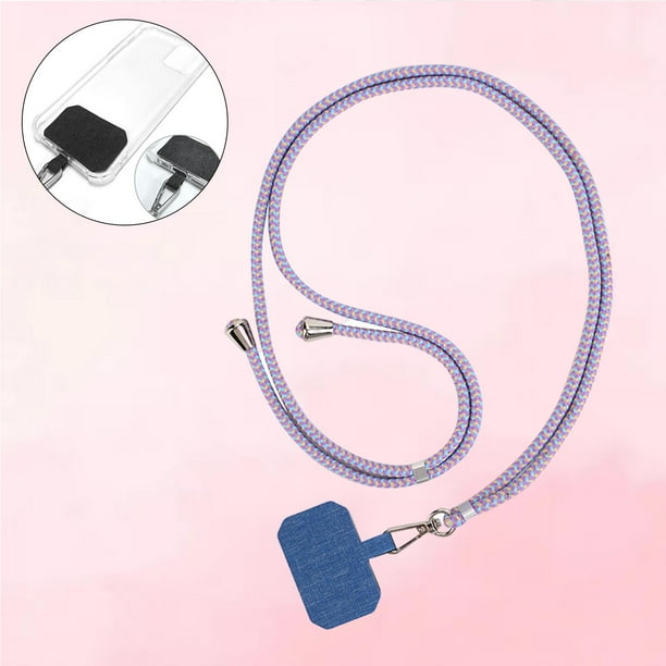 Cordón Ajustable para Teléfono Inteligente, Correa para El Cuello, Cordón de Muñeca para Todos Los Teléfonos Inteligentes Azul morado