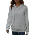 thumbnail image 3 of Female Hoodies Oversized Hooded Sweatshirt Casual Long Sleeve Drawstring Pullover Tops Gray XL, 3 of 10