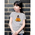 thumbnail image 2 of Halloween Kitten In Pumpkin T-Shirt Juniors -Image by Shutterstock,  Medium, 2 of 4