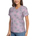 thumbnail image 2 of Xecao Flamingo for Women's V-Neck T-Shirts-Elegant Half-Sleeve Tops Perfect for Summer-Medium, 2 of 5