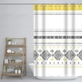 thumbnail image 5 of Extra Long 72"x84" Moroccan Style Shower Curtain Set with Plastic Hooks Machine Washable Waterproof Polyester Fabric Bathroom Curtain Modern Farm for Bathroom Decor, Yellow Grey White, 5 of 6