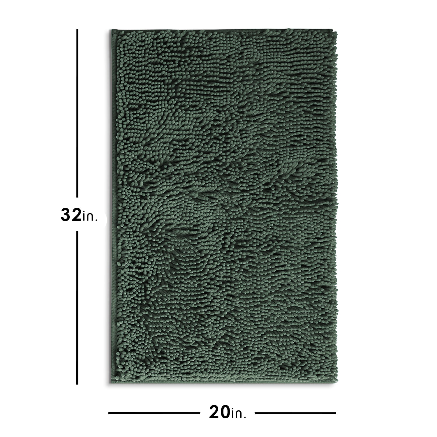 Lammaloe Chenille Bathroom Rugs Non Slip Bath Mat, 20x32 Ultra Absorbent, Bath Mats for Bathroom, Ombre Blue