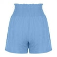 thumbnail image 6 of Shorts for Women 2026 Summer Elastic High Waist Drawstring Smocked Wide Leg Flowy Casual Beach Shorts, 6 of 8