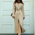 thumbnail image 6 of Women's Solid Color Long Plush Anti-Freeze Suede Wool Coat for Fall and Winter, Warm and Stylish for Cold Weather,Beige,L, 6 of 7