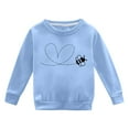 thumbnail image 4 of Big Girls Long Sleeve Sweatshirts Children's Autumn and Winter Fashion Printed Round Neck Hoodie Coat Pullovers Tops Size 9-10T,Blue, 4 of 4
