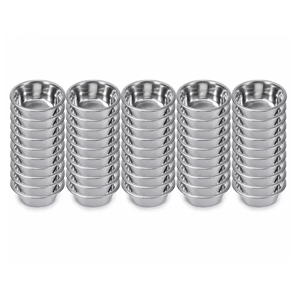50 Stainless Steel Dog Bowl Animal Dish Wholesale Bulk Packs 6 Sizes Available (64 oz = 2 Quarts)