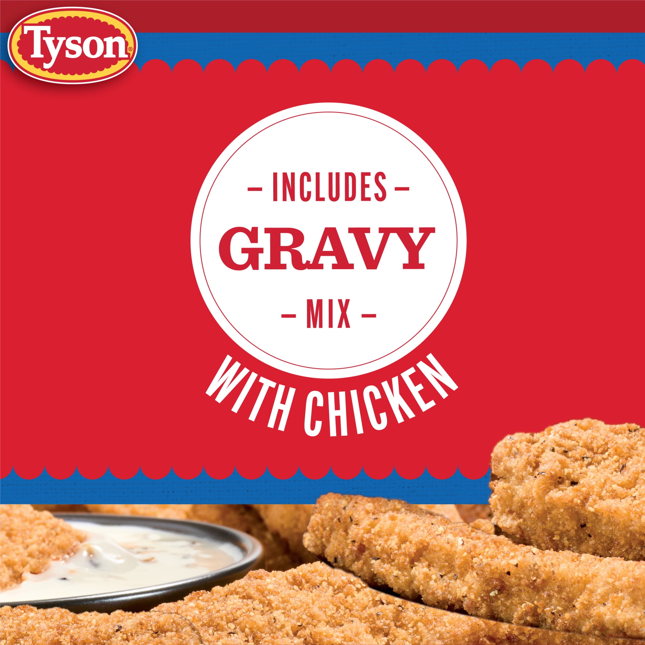 Tyson Steak Fingers with Gravy Mix, 22.75 oz (Frozen, Fully Cooked)