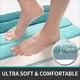 thumbnail image 2 of Alfombra de baño antideslizante, extra suave, lavable a máquina, absorbente de agua, 40 x 60 cm, verde, 2 of 5