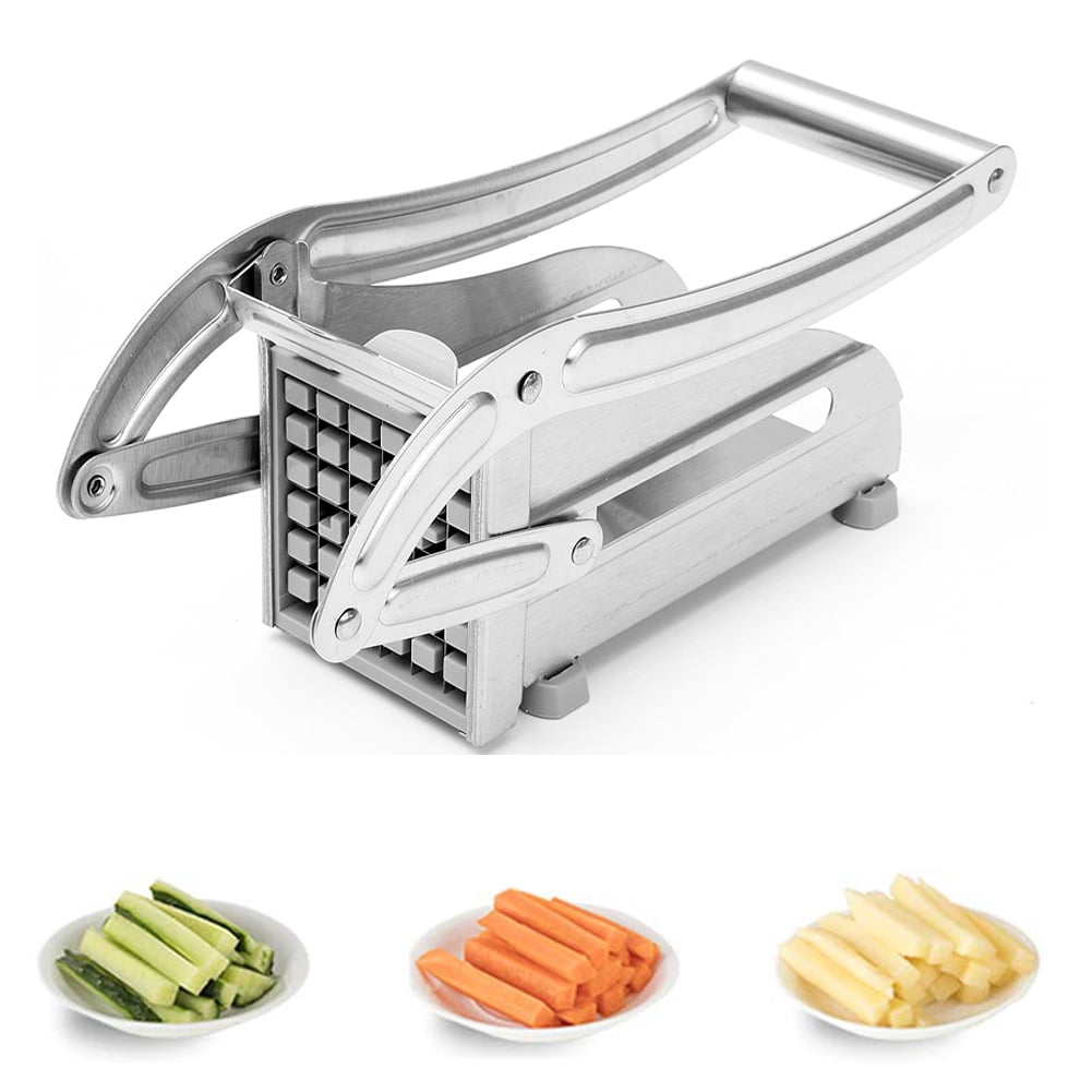 GOTOTOP French Fry Cutter,Heavy Duty Stainless Steel Vegetable Dicer and Potato Slicer with 2 Replacement Blades and Non-Slip Feet for Commercial Family Vegetables Easy Slicer 