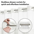 thumbnail image 4 of Americanflat 72x75 White Hookless Waffle Pattern Shower Curtain - Water-Resistant Long Shower Curtain with Sheer Panel, Snap-In Liner, and Grommets, 4 of 8