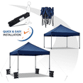 thumbnail image 4 of Renwick 10x10ft Commercial Pop Up Canopy Tent with Wheeled Carry Bag, Navy Blue, 4 of 9