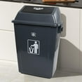 thumbnail image 6 of 4 Pack 13 Gallon Tall Swing-Top Trash Can, Plastic Kitchen Swing Lid Garbage Bin, Grey, 6 of 7