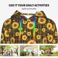 thumbnail image 4 of Kdxio Vintage Plaid Sunflower Print Womens Oversized Hoodies Sweatshirts Hooded Pullover Tops Sweaters Casual-XX-Large, 4 of 7