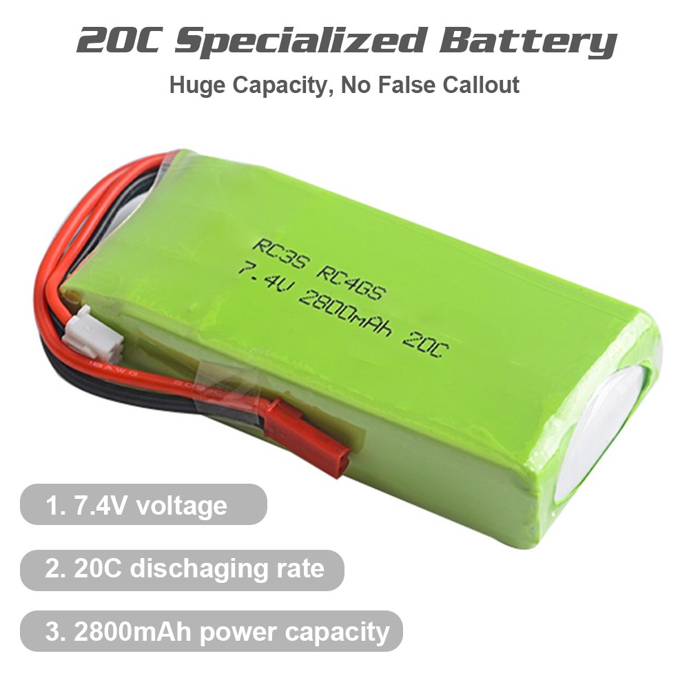 2S 7.4V 2800mAh 20C Lipo Battery for RADIOLINK RC3S RC4GS RC6GS Remote
