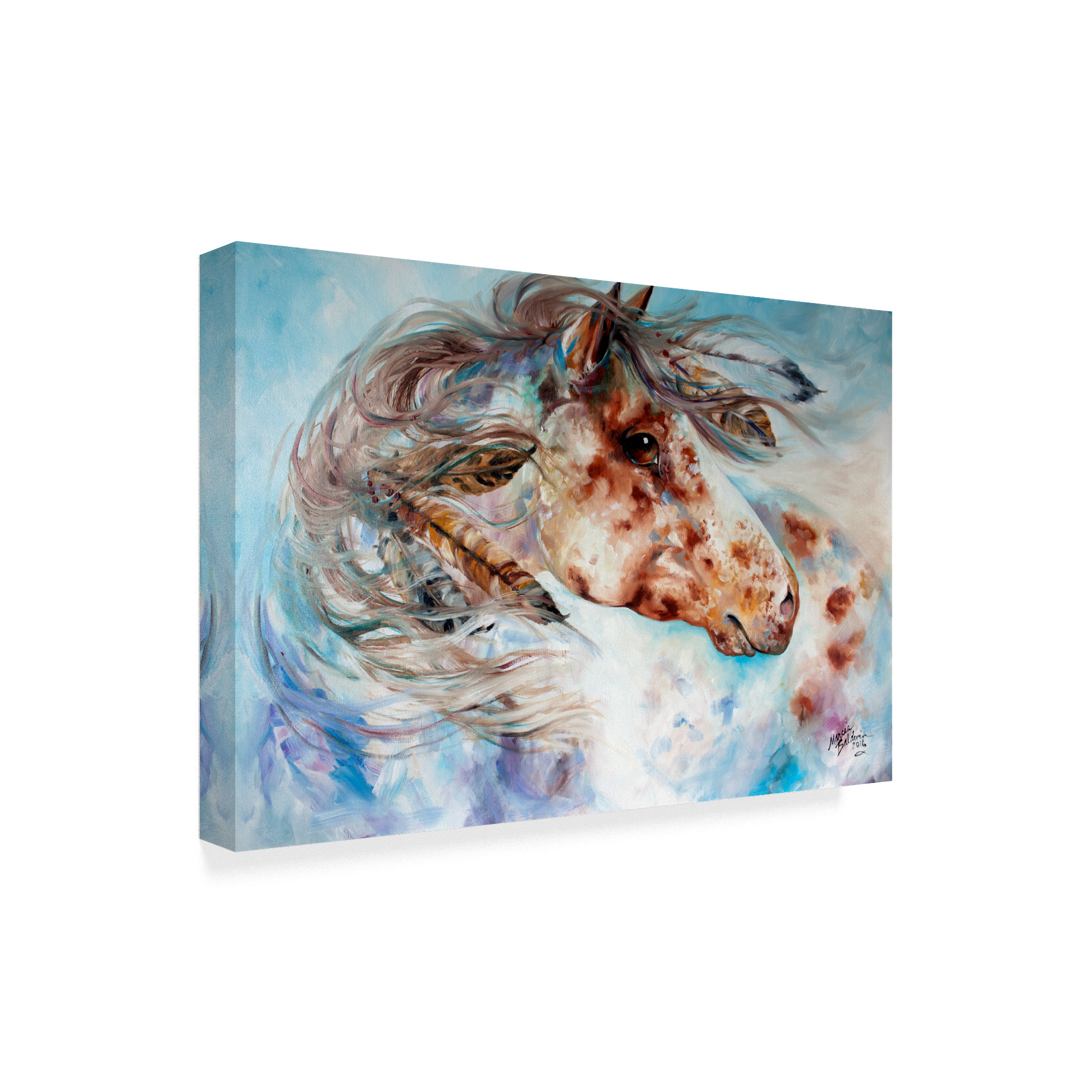 Trademark Fine Art 'Thunder Appaloosa Indian War Horse' Canvas Art by Marcia Baldwin