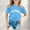 Blue, variant on Kids Girls T Shirts Grey Printed Girls Short Sleeve Tops Summer Tops for Teens Oversized Girl Clothes 4-5 Years