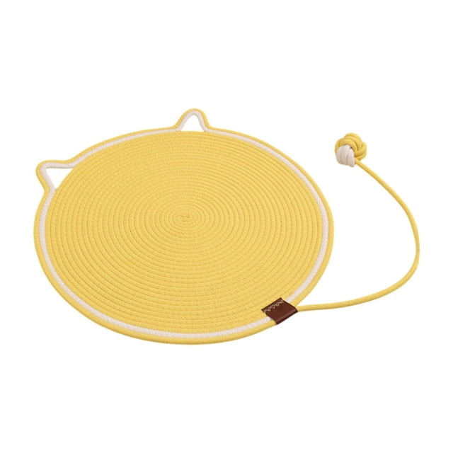 Alfombrilla rascadora para gatos, Protector de muebles de 19,7 pulgadas, almohadilla rascadora redonda para gatos de interior, para alfombras, sofás Amarillo