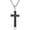 Black, variant on Men's Large Heavy Two-Tone Cross Pendant Necklace - 3 Colors (Gold/Silver/Two-Tone) Stainless Steel with Cubic Zirconia, Bold Religious Statement Jewelry for Men Gifts