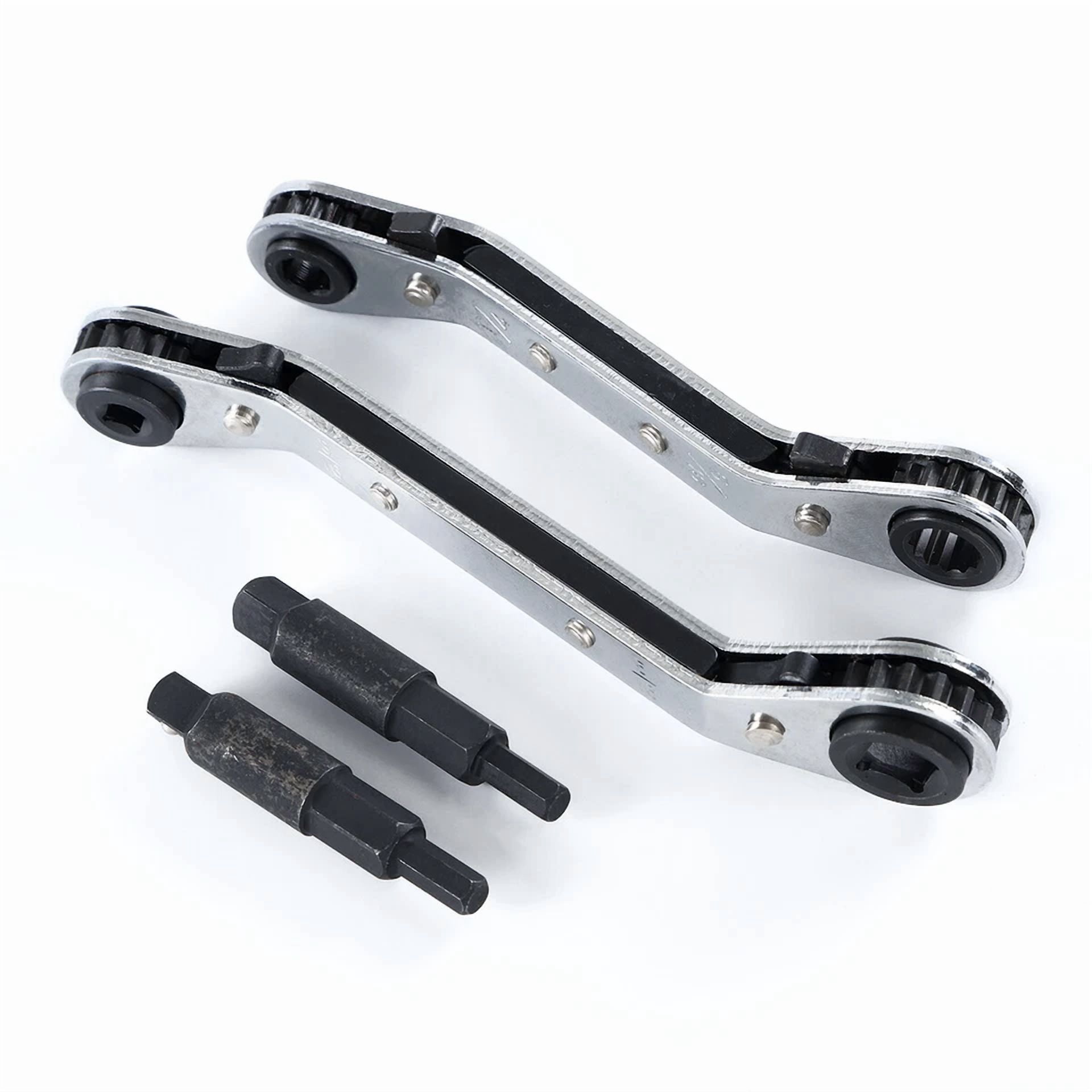 BUTTERFLY- 3/8” To 1/4”, 5/16'' X 1/4'' Refrigeration Hvac Service Wrench Set With Hex Bit