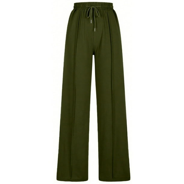 WILLBEST Pantalones Casuales de Mujer, de Cintura Alta, con Pierna Ancha y Estilo Relajado, de Pierna Recta, para Uso Diario. Mediana