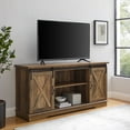 thumbnail image 4 of (2 pack) Walker Edison Sliding Farmhouse Barn Door TV Stand for TVs up to 65", Rustic Oak, 4 of 13