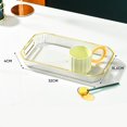 thumbnail image 4 of Modern Rectangular Decorative Tray Cosmetic Storage Household with Handles Jewelry Tray for Coffee Table Living Room Bathroom Countertop White, 4 of 8