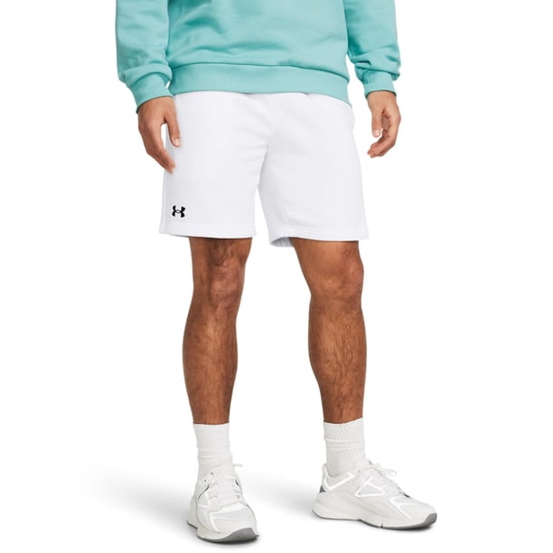 Shorts Under Armour Rival Fleece para hombre 25 cm Blanco Talla S