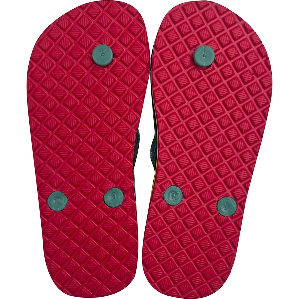 Locals Hawaii Boy's Stripe Slipper, Assorted Colors, 7 Inch Sole