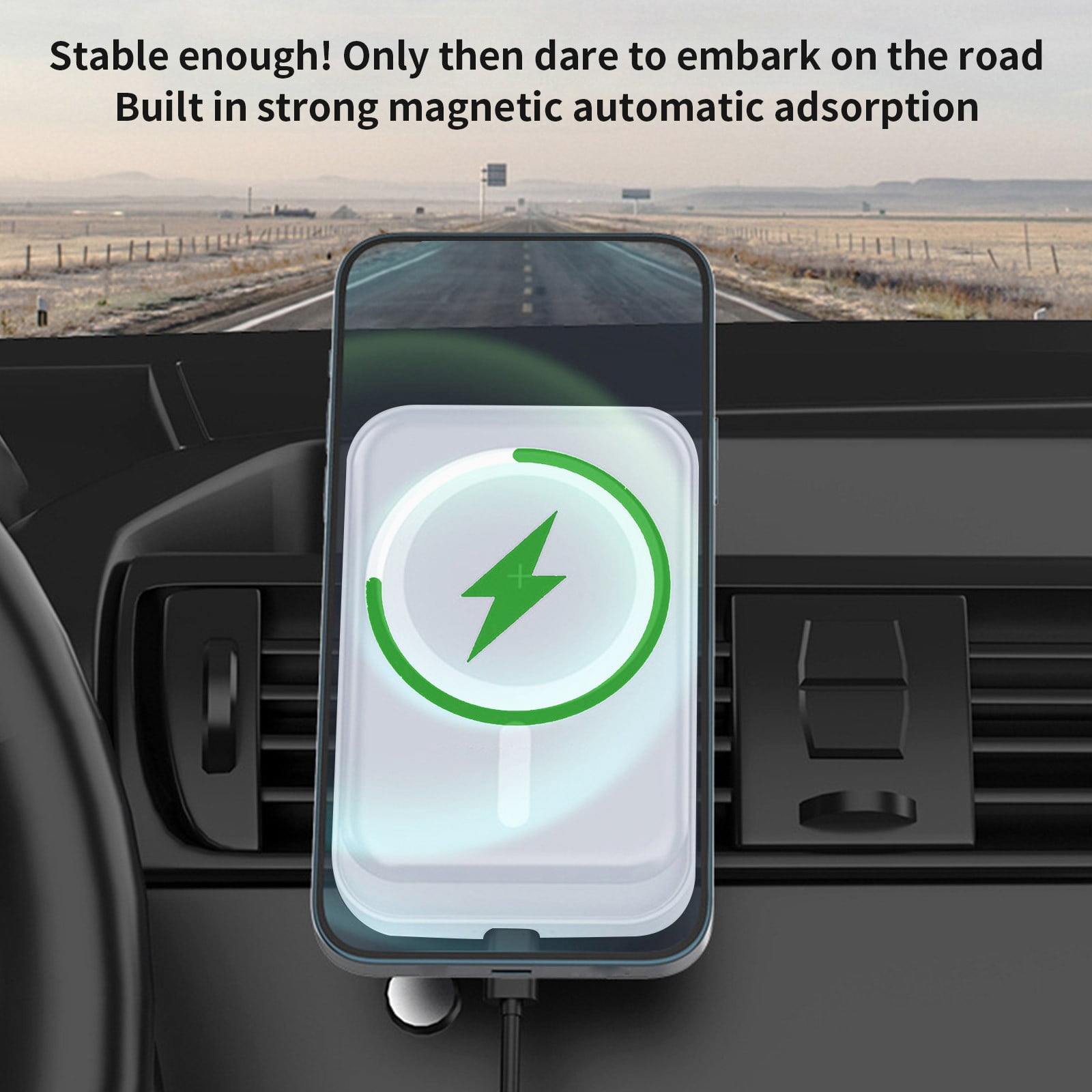 Nilvkv Car Mounted Mobile Phone Wireless Charger 15W Intelligent Fast Charging Magnetic Suction Wireless Charging, Car Accessories