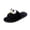 Black, variant on Iyufng Women's Cute 3D Big Eye Cartoon Fuzzy Plush Slippers Soft Fluffy Open Toe Casual Indoor House Slide Sandals