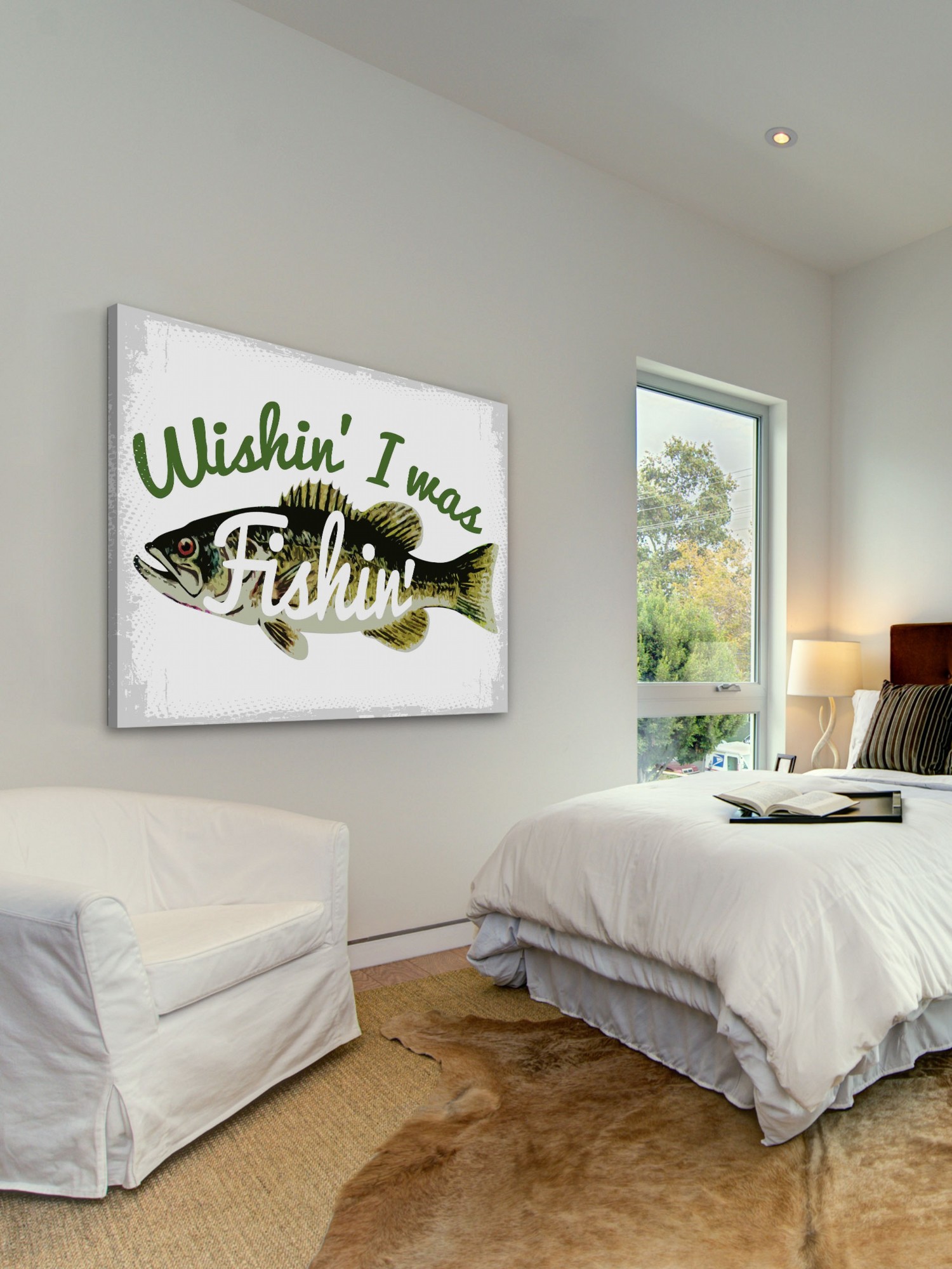 Marmont Hill Wishin I Was Fishin by Saturday Evening Post Painting Print on Canvas