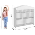 thumbnail image 3 of Toy Storage Organizer with Bookcase, 9-Cubby Kids Bookshelf for Boys Girls, Wooden Storage Toy Shelf for Playroom, Nursery, Kids Room, 3 of 7