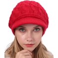 thumbnail image 7 of CoCopeaunt Women Plush Warm Knitted Wool Beret Slouchy Chunky Beanie Skull Warm Winter Visor Hat, 7 of 7