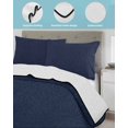 thumbnail image 4 of Quilts Full Size, Solid Dark Blue Soft Comforter Bedding Set for Bed, Minimalism Abstract Denim Texture Lightweight Quilted Bedspread with Pillow Cover(2 Pieces) for All Season, 78x90 Inch, 4 of 6