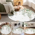 thumbnail image 5 of Large Round Rug 8Ft Washable Non-Slip, Green Eucalyptus Leaves Circle Area Rugs for Living Room Bedroom, Spring Floral Weeping Farmhouse Indoor Floor Mats Carpet Runner for Home Decor, 5 of 8