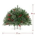 thumbnail image 4 of Bxaolu Lighted Artificial Christmas Urn Filler, Pre-lit Xmas Pine Trees with Cones, Red Berries, Tripod Stake and LED Lights, Outdoor Light Up Planter Filler Holiday Home Decor, 1 Pack, 4 of 5