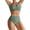 Green #056, variant on Women's High Waisted Bikini Sets Push Up Twist Front Spaghetti Straps Ruched Two Piece Swimsuit Bathing Suit Blue L