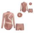 thumbnail image 6 of iiniim Girls Gymnastics Leotard with Shorts and Hairband Long Sleeve Ballet Tumbling Dance Unitard Dusty Pink 8, 6 of 7