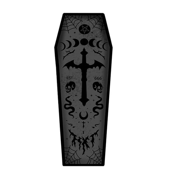 Halloween Spider Web Bath Mat Non- Coffin Shaped Rug 19x51 Inch Gothic Bathroom Decor Super Absorbent Machine Washable Halloween Carpet for Front Door Living Room