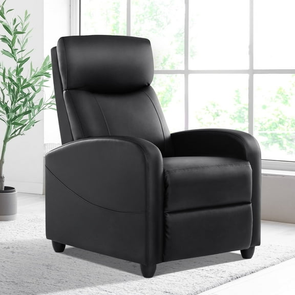 SUMELL Recliner Sofa Lounge Chair with 160-Degree Angle for Living Room, 275lb Capacity, Black