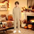 thumbnail image 2 of Boys Halloween Hooded Full Zip Jumpsuit Solid Color Long Sleeve One Piece, 2 of 7