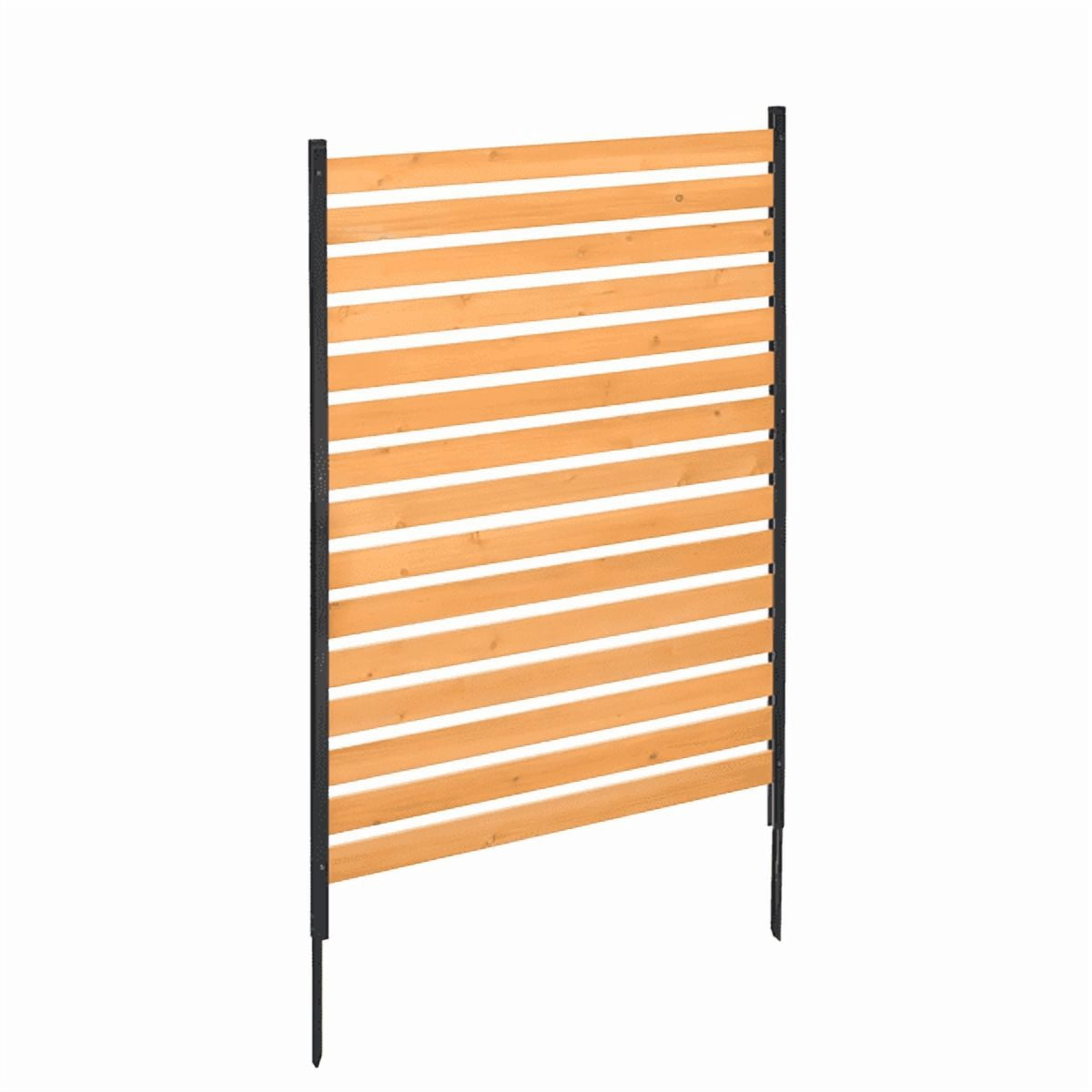 Wood Privacy Fence Panel 39" W x 61" L, AC & Pool Equipment Screen with Metal Stakes, Easy DIY Installation, for Garden & Outdoor Use