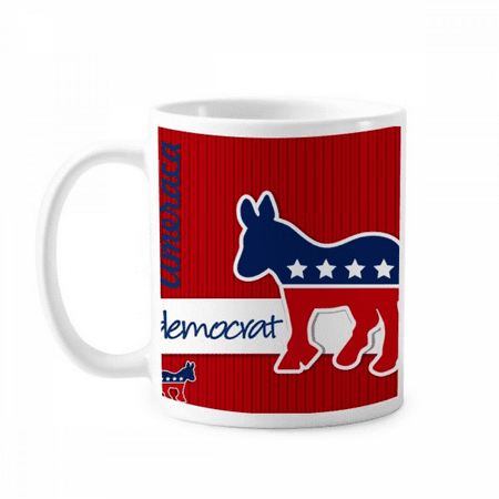 

America Donkey Emblem Democrat Mug Pottery Cerac Coffee Porcelain Cup Tableware