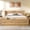 Natural Oak, variant on OKD Fluted Queen Size Bed Frame with Wingback Headboard, Footboard Storage Bench with Built-in Drawers & Lift-Up Compartments, Wood & Steel Platform Bed Frame, No Box Spring Needed, Natural Oak